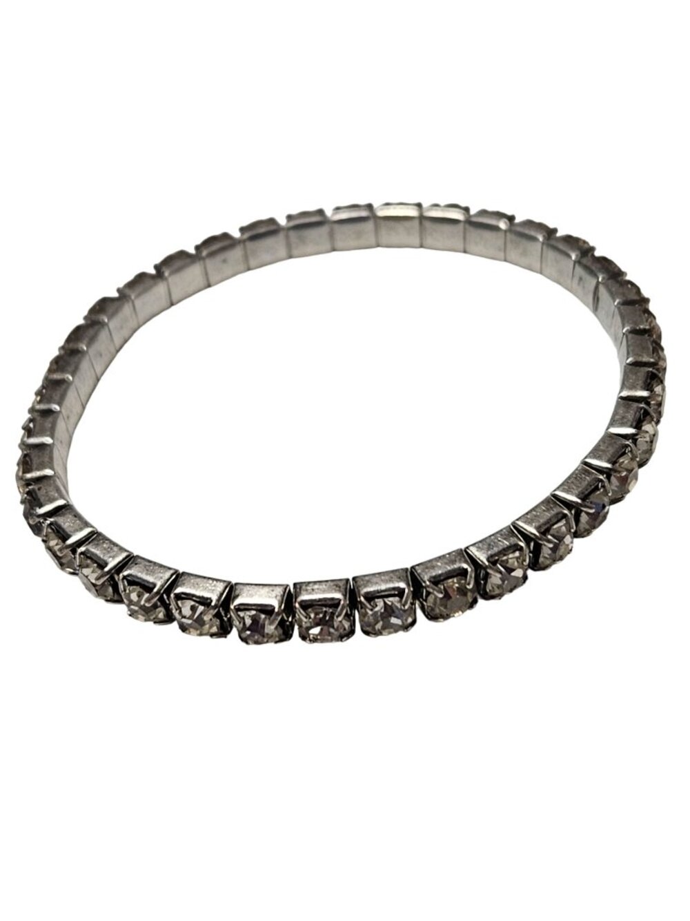 Vintage Rhinestone Tennis Bracelet Stretch Classic Old Hollywood Cocktail